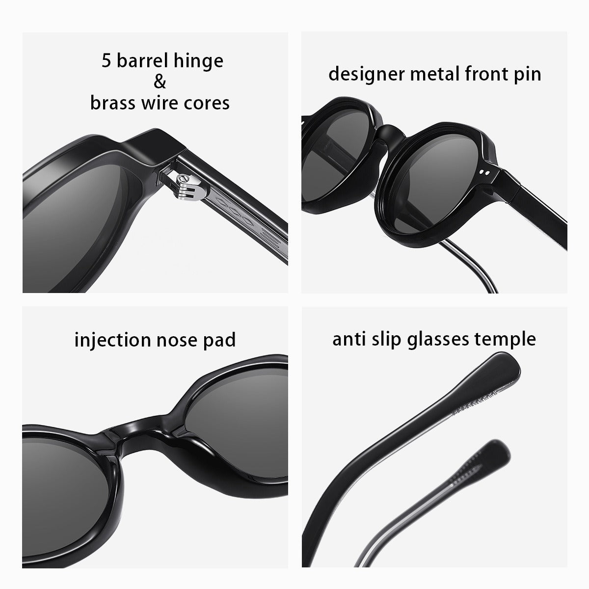 Round Vintage Acetate Sunglasses for Men & Women – Polarized Retro Circle Frame with UV400 Protection, 7 Colorways