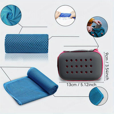 Cooling Sports Towel Quick-Dry, Sweat Absorbing, Ice Cold Fabric For Outdoor Fitness, Yoga, And Gym Workouts