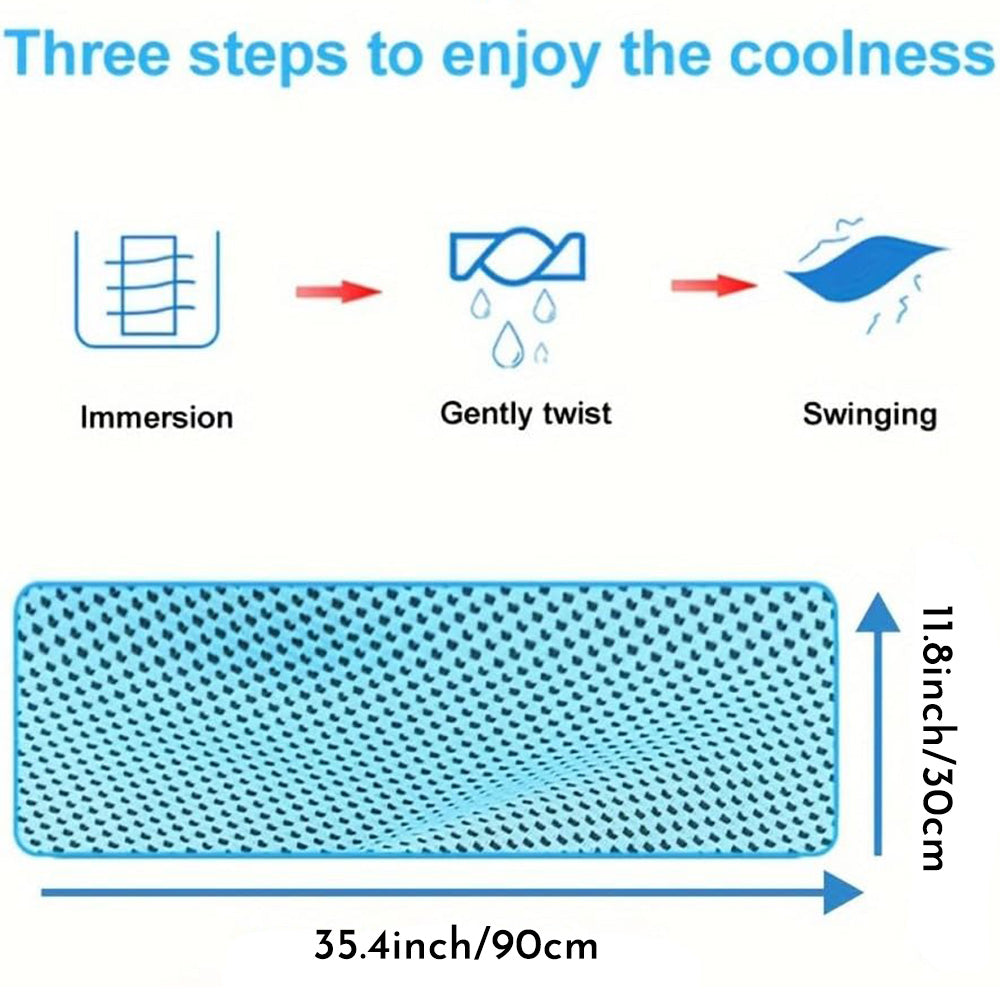 Cooling Sports Towel Quick-Dry, Sweat Absorbing, Ice Cold Fabric For Outdoor Fitness, Yoga, And Gym Workouts