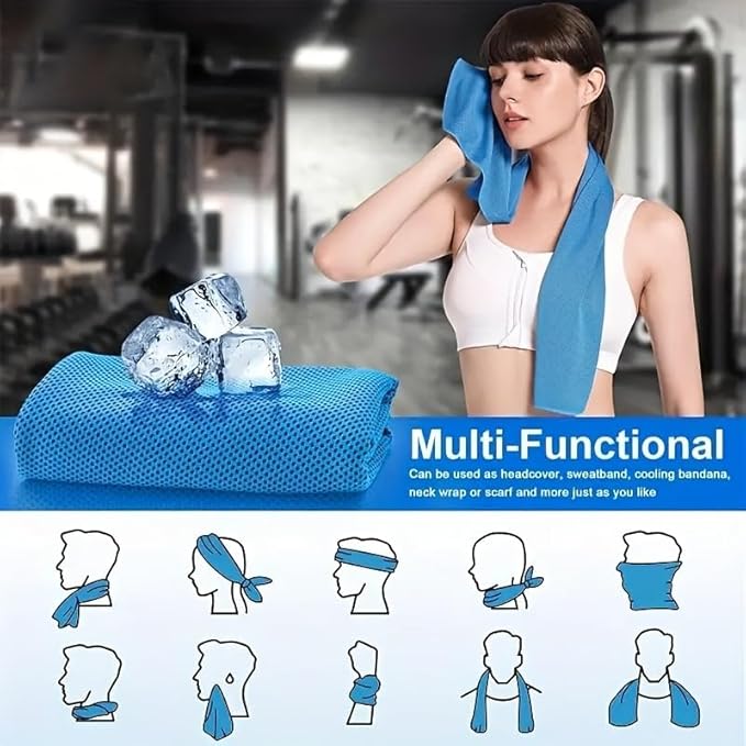 Cooling Sports Towel Quick-Dry, Sweat Absorbing, Ice Cold Fabric For Outdoor Fitness, Yoga, And Gym Workouts