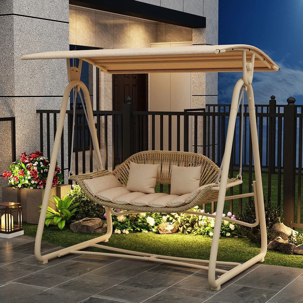 Casual Laid-back Influencer-style Double Rocking Swing Chair