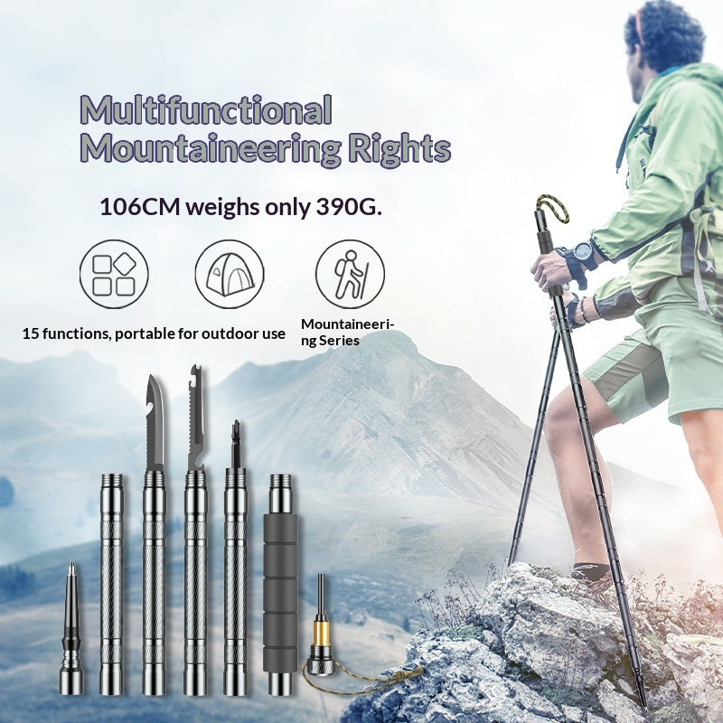 Foldable Multifunctional Outdoor Trekking Hiking And Mountaineering Poles