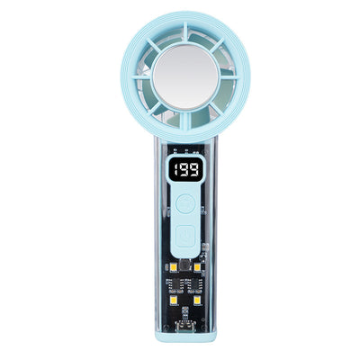 High-Speed Handheld Mini Fan With Digital Display Ice-Cooling Portable For Outdoor And Desk Use