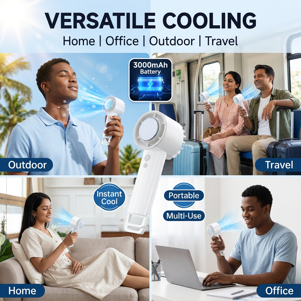 Portable Tec Turbo Fan, 3-in-1 Cooling Fan, High Speed Rechargeable...
