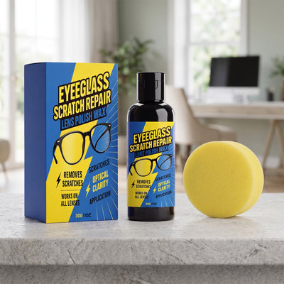 Eyeglass Scratch Repair Cream – 30g Lens Polish Kit with Applicator Sponge for Glasses, Sunglasses & Screens