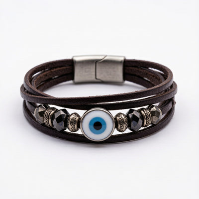 Multi-layer braided evil eye bracelet - detail