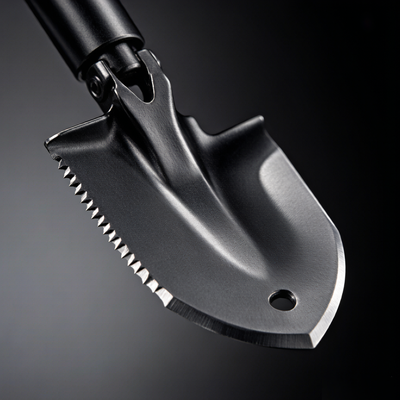 Macro detail - serrated edge and bottle opener
