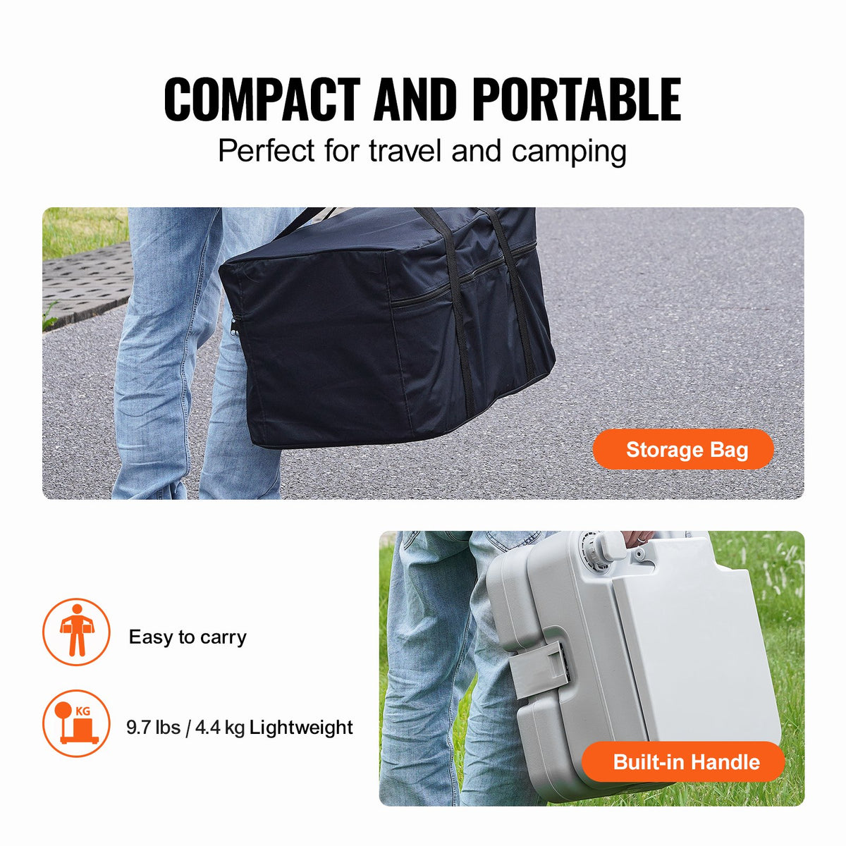 VEVOR travel toilet for camping and RV use