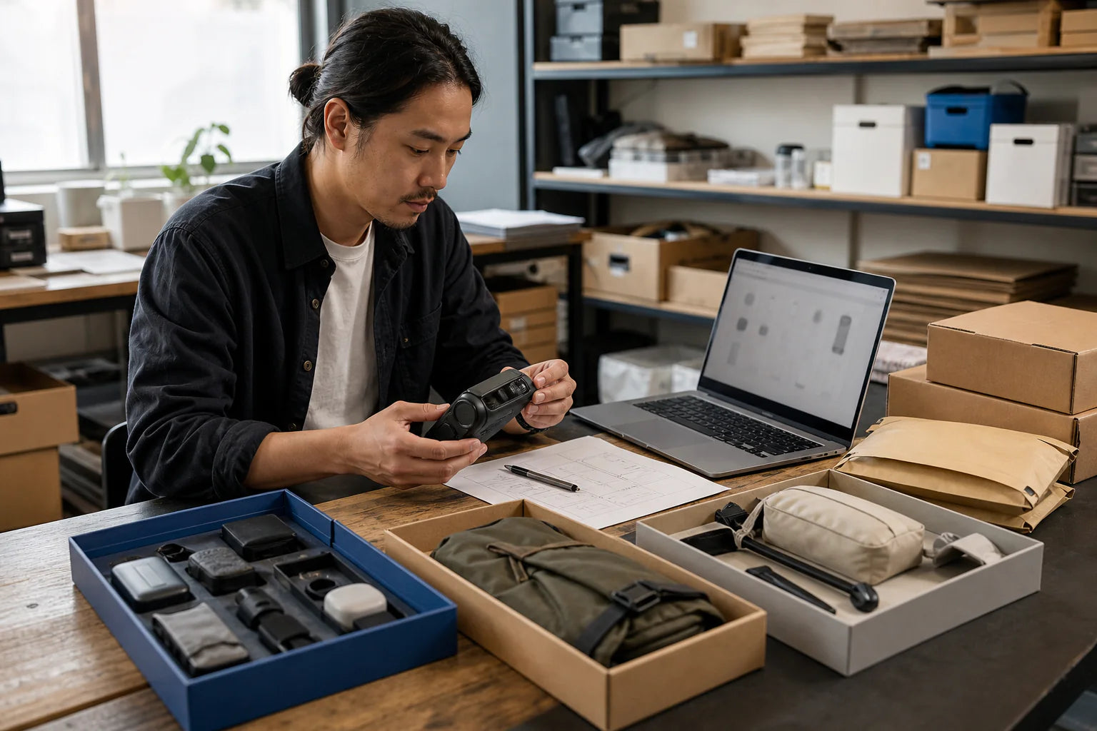 Ecommerce product samples being reviewed for catalog presentation